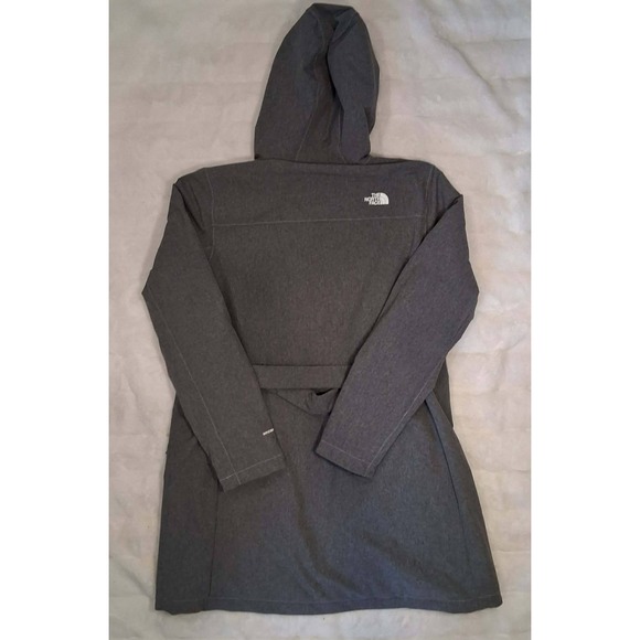 The North Face Softshell Jacket Heather Grey Hooded Windproof Women's - Picture 3 of 5